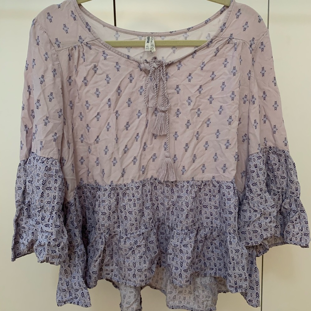 Printed purple top